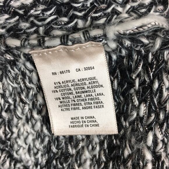 Moth Black & White Knitted Open Front  Cardigan Small - Picture 7 of 9